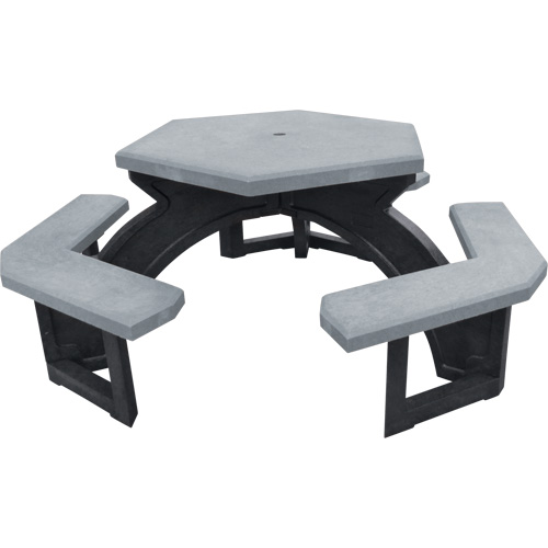Recycled Plastic Hexagon Picnic Tables, 78" L x 78" W, Grey Auto Electric Service Ltd.