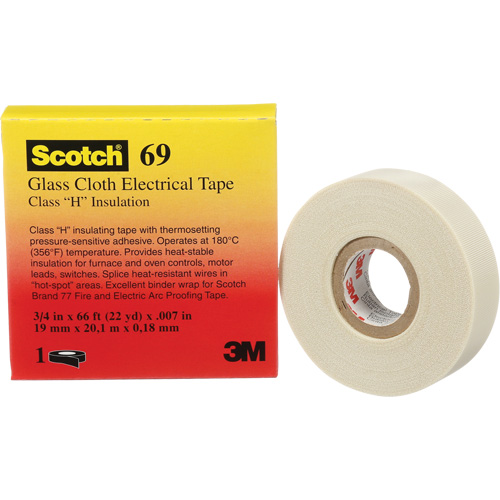 Scotch&reg; Glass Cloth Tape, 19 mm (3/4") W x 20 m (66') L, 7 mils, White Auto Electric Service Ltd.