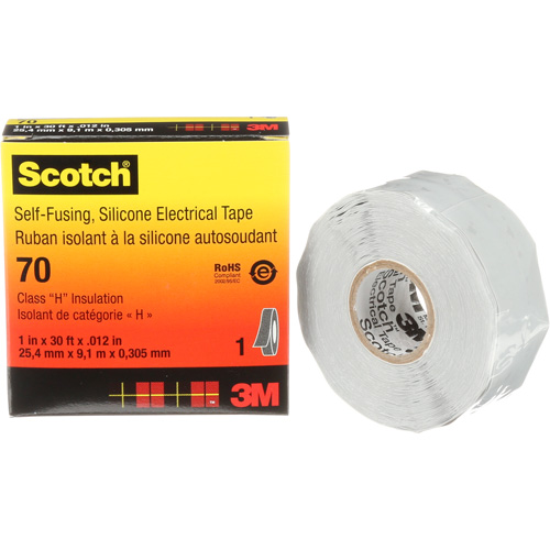 Ruban isolant en caoutchouc de silicone autofusionnant Scotch, 25,4 mm (1") x 9 m (30'), Gris, 12 mils Auto Electric Service Ltd.