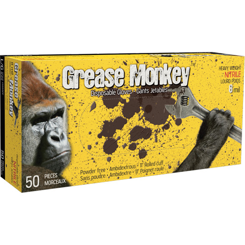 Grease Monkey&reg; Gloves, Large, Nitrile, 8-mil, Powder-Free, Black Auto Electric Service Ltd.