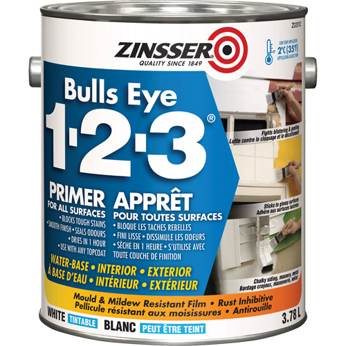 Bulls Eye 1-2-3&reg; Water-Base Primer, 3.78 L, Gallon, White Auto Electric Service Ltd.