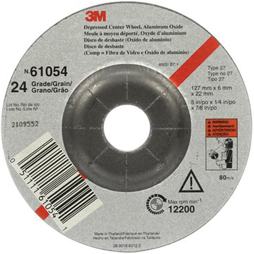 Meule &agrave; moyeu d&eacute;port&eacute;, 5" x 27, Oxyde d'aluminium Auto Electric Service Ltd.