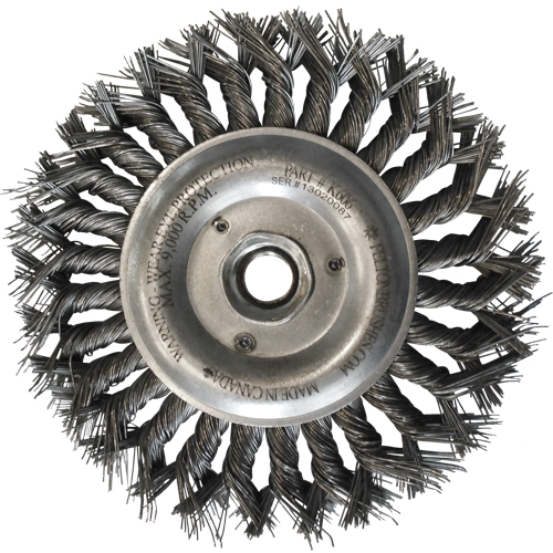 Wire Wheel Brushes, 6" Dia., 0.014" Fill, 5/8"-11 Arbor, Steel Auto Electric Service Ltd.