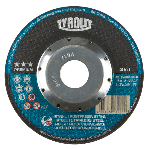 Premium 2 In 1 Thincut Cut-Off Wheel, 4-1/2" x 0.045", 7/8" Arbor, Type 27, Aluminum Oxide, 13300 RPM Auto Electric Service Ltd.