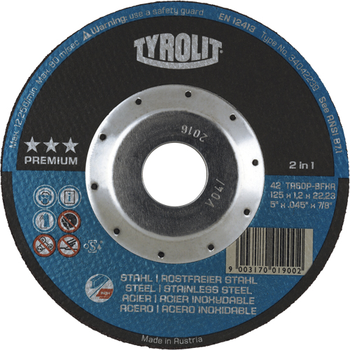 Premium 2 in 1 Thincut Cut-Off Wheel, 5" x 0.045", 7/8" Arbor, Type 27, Aluminum Oxide, 12250 RPM Auto Electric Service Ltd.