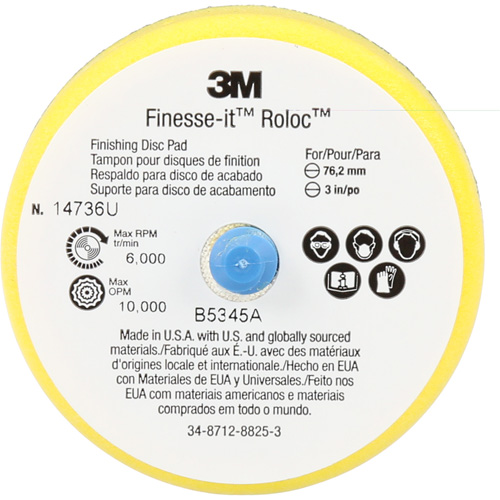 Tampon de finition pour disque Finesse-It Roloc, 3" dia. Auto Electric Service Ltd.