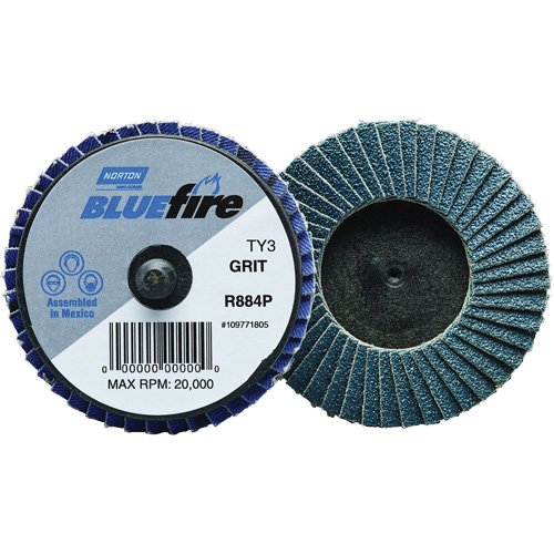 BlueFire&reg; R884P Plastic Flat Mini Flap Disc, 2" x Type 27, P60 Grit, Zirconia Alumina Auto Electric Service Ltd.