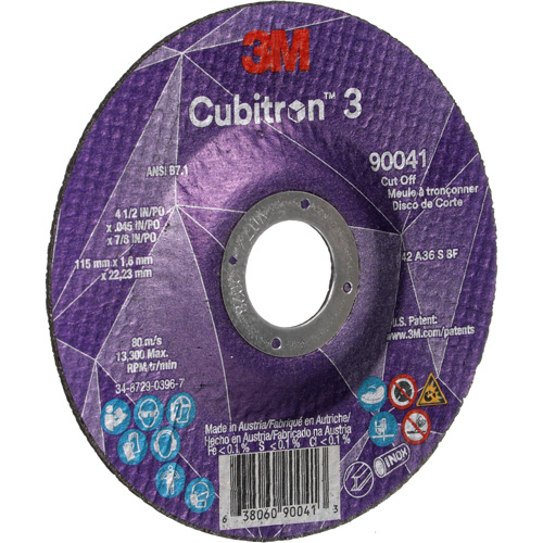Meule &agrave; tronçonner Cubitron 3, 4-1/2" x 0,045", Arbre de 7/8", Type T27, C&eacute;ramique, 13 300 Tr/min Auto Electric Service Ltd.