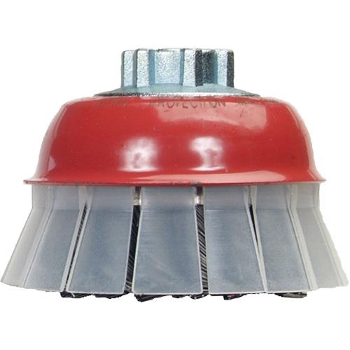 Brosse-boisseau &agrave; fils nou&eacute;s avec protecteur, 5" dia. x 5/8"-11 arbre Auto Electric Service Ltd.