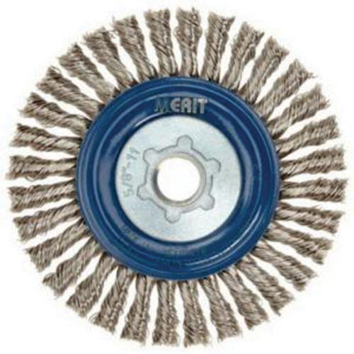 Brosse &agrave; fils nou&eacute;s pour cordons de soudure pour meuleuse angulaire, Dia. 5", Fils 0,02", Arbre 5/8"-11, Acier inoxydable Auto Electric Service Ltd.