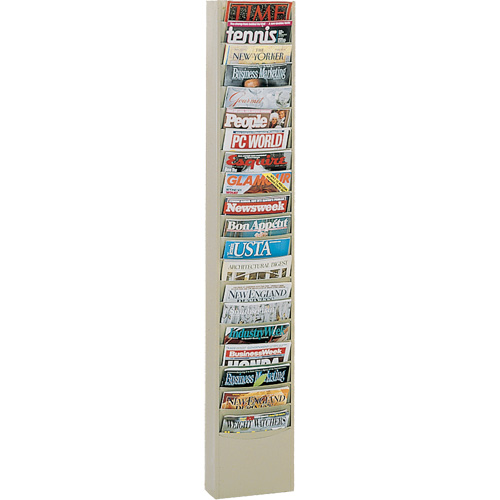 Literature Rack, Wall Mount, 20 Slots, Steel, 9-3/4" W x 4-1/8" D x 58" H Auto Electric Service Ltd.