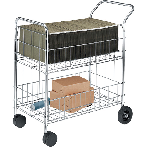 Wire Mail Cart, 200 lbs. Capacity, Chrome, 19" D x 30" L x 39-1/4" H, Chrome Plated Auto Electric Service Ltd.