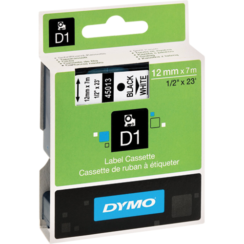 D1 Label Cassette, 12 mm x 23', Black on White Auto Electric Service Ltd.