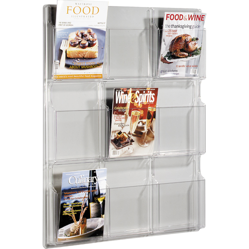 Literature Displays, Wall Mount, 9 Slots, Plastic, 30" W x 2" D x 36-7/8" H Auto Electric Service Ltd.