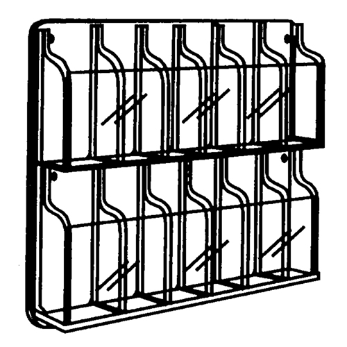 Literature Displays, Wall Mount, 9 Slots, Plastic, 30" W x 2" D x 36-7/8" H Auto Electric Service Ltd.