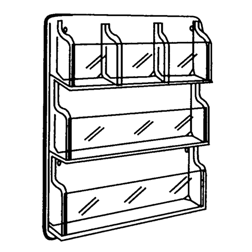 Literature Displays, Wall Mount, 9 Slots, Plastic, 30" W x 2" D x 36-7/8" H Auto Electric Service Ltd.