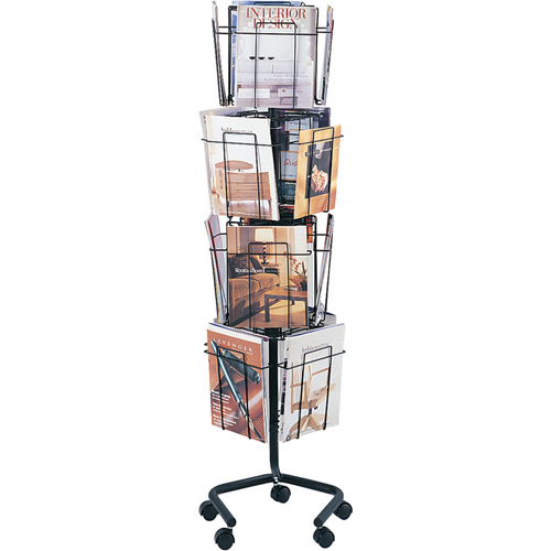 Pr&eacute;sentoirs pivotants pour documentation, Rotatif, 16 fentes, Fil m&eacute;tallique, 15" la x 15" p x 60" h Auto Electric Service Ltd.