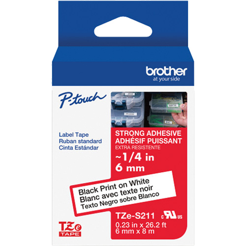 Extra-Strength Laminated Tape for P-Touch Label Makers, 6 mm x 8 m, Black on White Auto Electric Service Ltd.