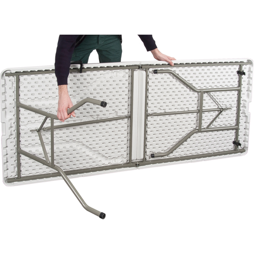 Fold-in-Half Table, Rectangular, 72" L x 30" W, Polyethylene, White Auto Electric Service Ltd.