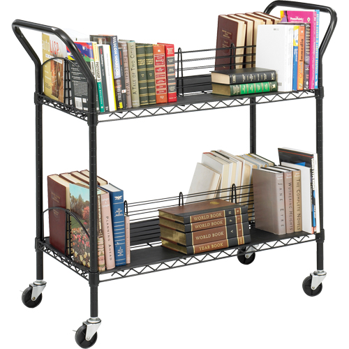 Double-Sided Wire Book Cart, 200 lbs. Capacity, Black, 18-3/4" D x 44" L x 39" H, Steel Auto Electric Service Ltd.