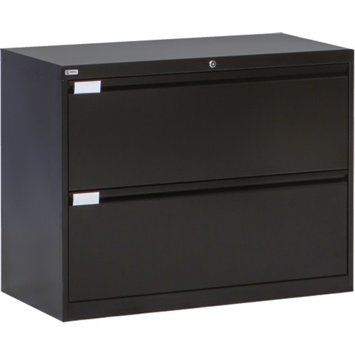 Lateral Filing Cabinet, Steel, 2 Drawers, 36" W x 18" D x 27-7/8" H, Black Auto Electric Service Ltd.