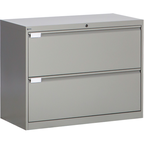 Lateral Filing Cabinet, Steel, 2 Drawers, 36" W x 18" D x 27-7/8" H, Grey Auto Electric Service Ltd.
