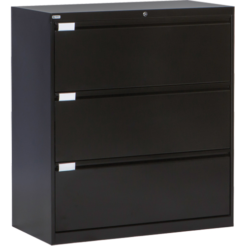 Lateral Filing Cabinet, Steel, 3 Drawers, 36" W x 18" D x 40-1/16" H, Black Auto Electric Service Ltd.