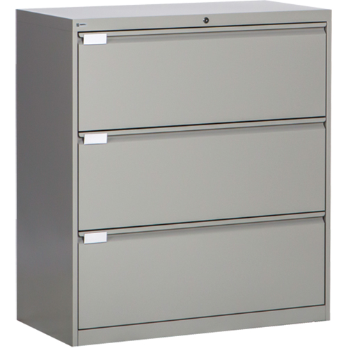 Classeur lat&eacute;ral, Acier, 3 tiroirs, 36" la x 18" p x 40-1/16" h, Gris Auto Electric Service Ltd.