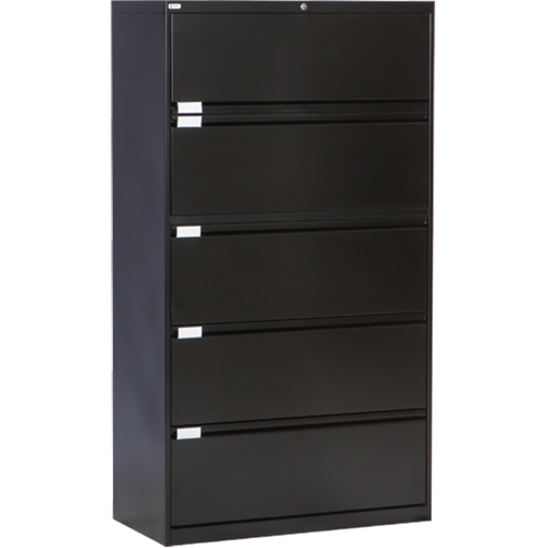 Lateral Filing Cabinet, Steel, 5 Drawers, 36" W x 18" D x 65-1/2" H, Black Auto Electric Service Ltd.