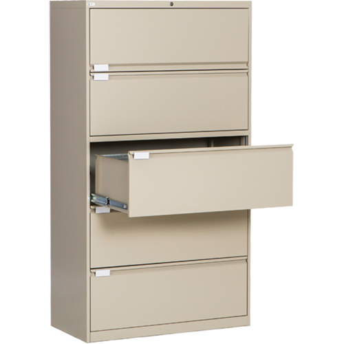Lateral Filing Cabinet, Steel, 5 Drawers, 36" W x 18" D x 65-1/2" H, Beige Auto Electric Service Ltd.