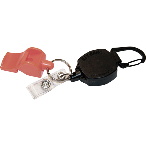 Self Retracting ID Badge and Key Reel with Whistle, Zinc Alloy Metal, 24" Cable, Carabiner Attachment Auto Electric Service Ltd.