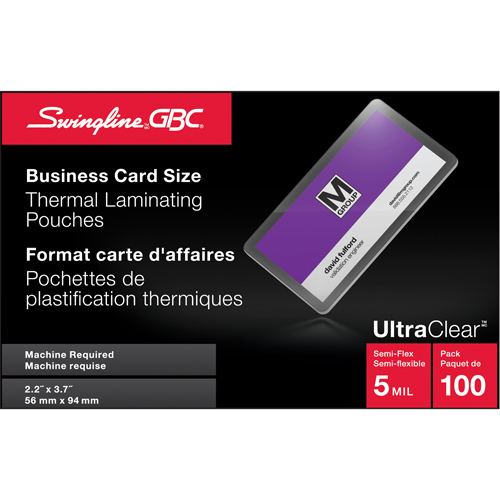 Swingline UltraClear Laminating Business Card Pouches Auto Electric Service Ltd.
