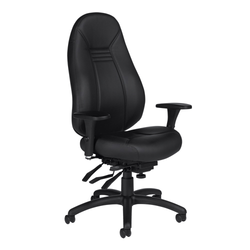 High Back Comfort Chair, Leather, Black, 300 lbs. Capacity Auto Electric Service Ltd.