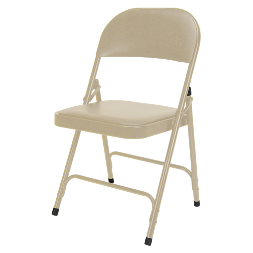 Vinyl Padded Folding Chair, Steel, Beige, 300 lbs. Weight Capacity Auto Electric Service Ltd.