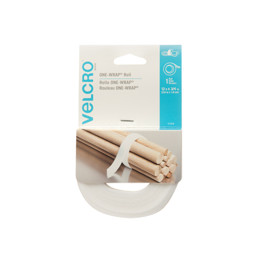 Ruban d'attaches One-Wrap, Boucle et crochet, 12' x 3/4", Auto-aggripant, Blanc Auto Electric Service Ltd.