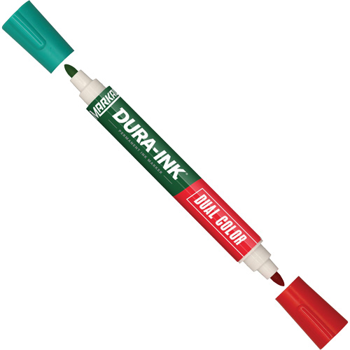 Marqueur &agrave; encre permanente et double couleur Markal Dura-Ink, Vert/Rouge, Pointe Ronde Auto Electric Service Ltd.