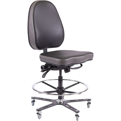 Chaise industrielle ergonomique TF180, Mobile, Ajustable Hauteur, Capacit&eacute; 280 lb Auto Electric Service Ltd.