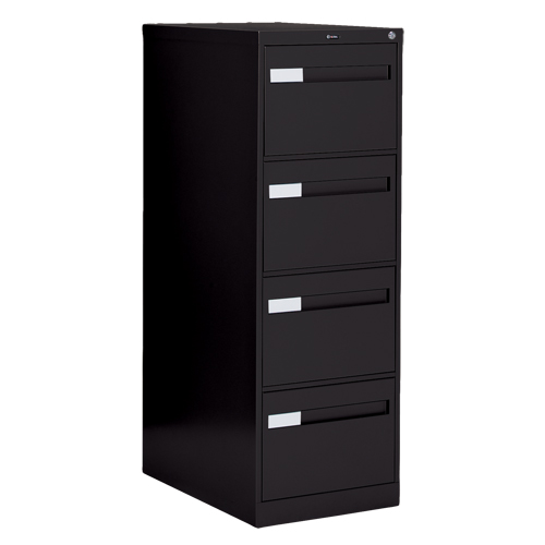 Vertical Filing Cabinet with Recessed Drawer Handles, 4 Drawers, 18.15" W x 26.56" D x 52" H, Black Auto Electric Service Ltd.