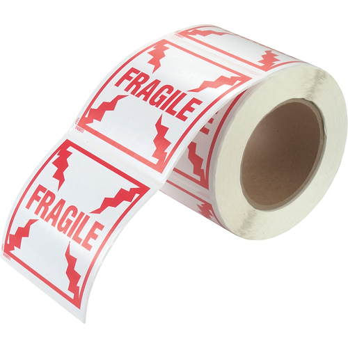 "Fragile" Special Handling Labels, 4" L x 4" W, Red on White Auto Electric Service Ltd.