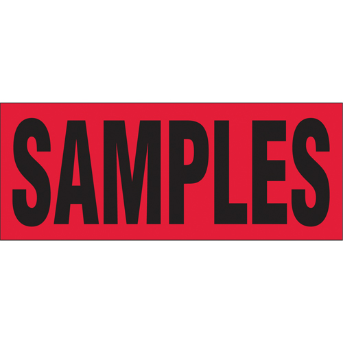 "Samples" Special Handling Labels, 5" L x 2" W, Black on Red Auto Electric Service Ltd.