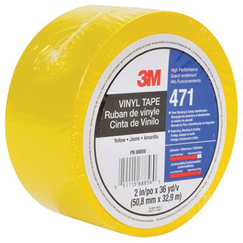 Ruban en vinyle 471, 50,8 mm (2") la x 32,9 m (108') lo, 5,3 mils, Jaune Auto Electric Service Ltd.