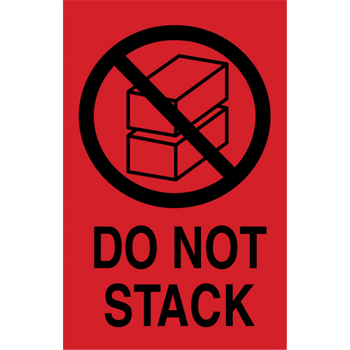 "Do Not Stack" International Shipping Labels, 6" L x 4" W, Black on Red Auto Electric Service Ltd.