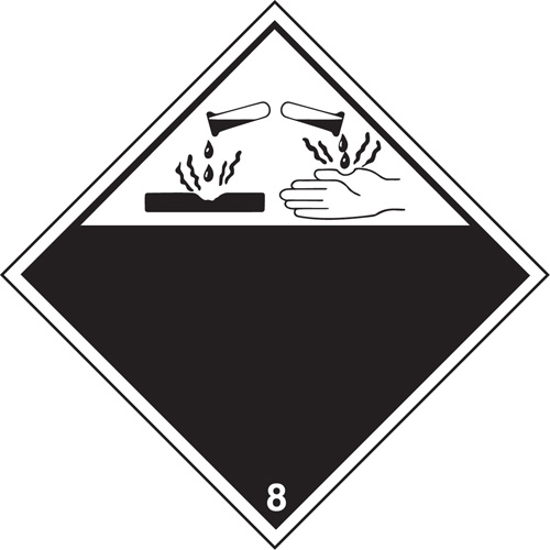 TDG Shipping Labels, Class 8, Corrosives, Vinyl Auto Electric Service Ltd.