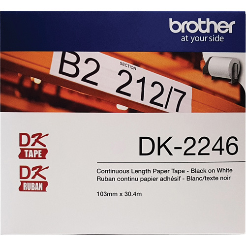 Continuous Paper Tape Labels, 103 mm x 100'/30.4 m, Black on White Auto Electric Service Ltd.