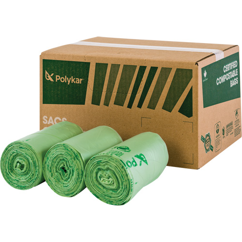 Certified Compostable Bags, Regular, 48" L x 42" W, Clear, 242 L (55 Gal.) Capacity Auto Electric Service Ltd.