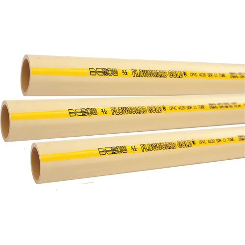 Flowguard Gold&reg; Hot & Cold Water Pipe, CPVC, 10' L x 0.5" Dia. Auto Electric Service Ltd.