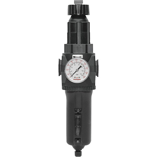 Manual Drain Filter/Regulator with Metal Bowl & Gauge Modulair 400, 1/2" NPT, 200 psi, 9.1 fl. oz. Capacity Auto Electric Service Ltd.