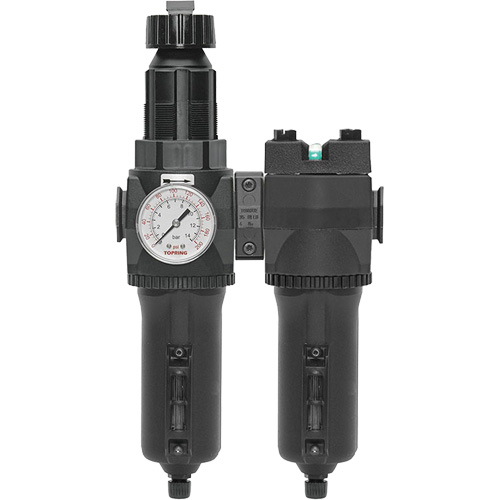 Filtre/r&eacute;gulateur + filtre coalescent drain manuel avec bol en m&eacute;tal Modulair 400, 1/4" NPT, 200 psi, Capacit&eacute; de 9,1 oz liq. Auto Electric Service Ltd.