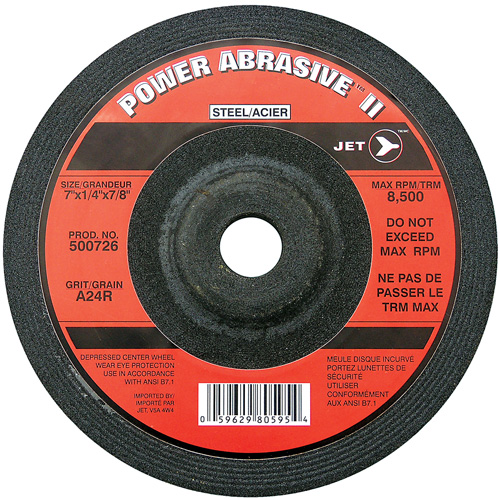 Meule POWER ABRASIVE A24R, 7" x 1/4", Arbre 7/8", Type T27 Auto Electric Service Ltd.