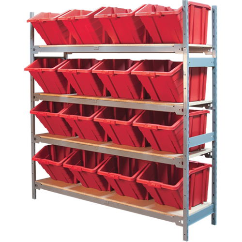 &eacute;tag&egrave;res larges avec bacs g&eacute;ants en plastique, Acier, Sans boulons, Capacit&eacute; 800 lb, 66" la x 72" h x 18" p Auto Electric Service Ltd.